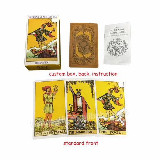 Jeu de 78 cartes de Tarot originales, impression personnalisée, vente en gros, 7x12cm, avec guide